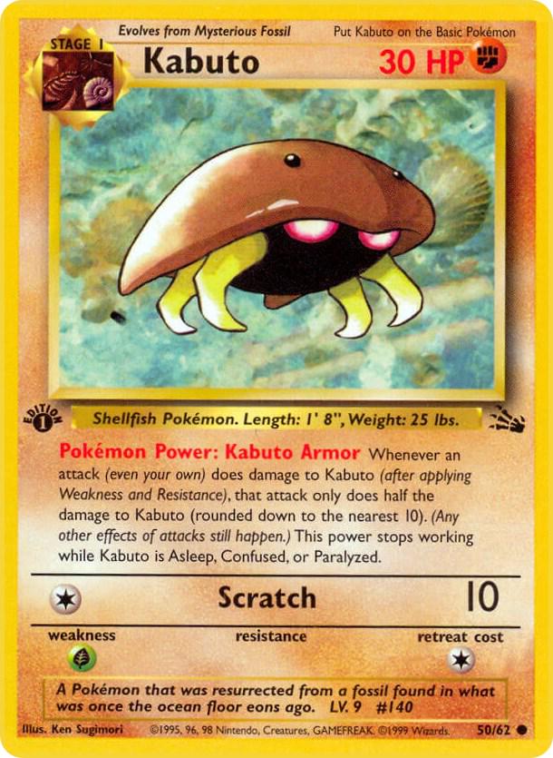 Kabuto 1st Edition Pokemon Card